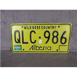 Alberta License Plate No Year Yellow & Black