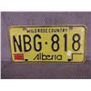 Image 1 : Alberta License Plate No Year Yellow & Black