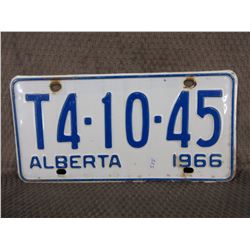 1966 Alberta License Plate