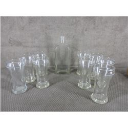 ALCB Set of 9 Beer Glasses and ALCB Bottle