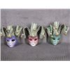 Image 1 : 3 - Painted Plastic Face Masks - Wall Décor