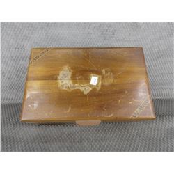 Wood Box with Mirror in Lid