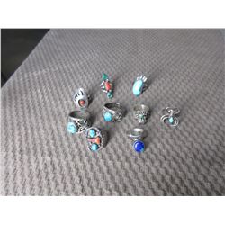9 - Silver & Turquoise Rings