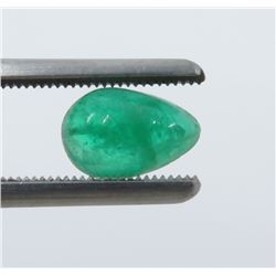 1.21 Carat Cabochon Pear-Shaped Emerald