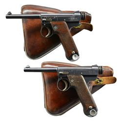 2 NAGOYA TYPE 14 SEMI-AUTO PISTOLS.