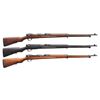Image 1 : 3 JAPANESE TYPE 38 WWII BOLT ACTION RIFLES.