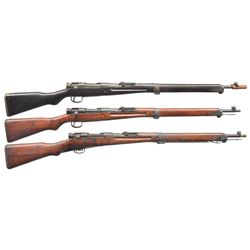 3 JAPANESE WWII BOLT ACTION RIFLES.