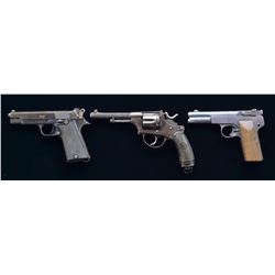 3 EUROPEAN MILITARY STYLE HANDGUNS.