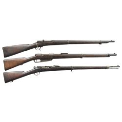 3 ANTIQUE MILITARY BOLT ACTION RIFLES.