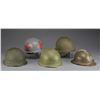 Image 2 : 4 WWII US HELMETS & 1 WWI FRENCH AIR CORPS HELMET.