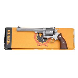 RUGER STAINLESS REDHAWK REVOLVER.