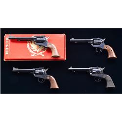 4 RUGER SINGLE SIX REVOLVERS.