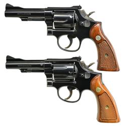 2 SMITH & WESSON MODEL 15 DA REVOLVERS.