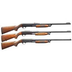 GROUP OF 3 ITHACA PUMP SHOTGUNS.