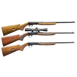 3 BROWNING GRADE ONE 22 SEMI AUTO RIFLES MADE IN