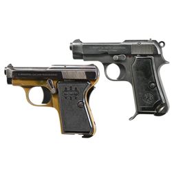 2 BERETTA SEMI-AUTO PISTOLS; MODELS 21 & 1935.