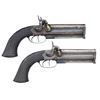 Image 1 : PAIR OF R. WATMOUGH O/U PERCUSSION PISTOLS.