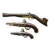 Image 2 : 3 FOREIGN FLINTLOCK PISTOLS.