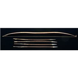PLAINS INDIAN BOW AND ARROWS.