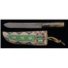 Image 1 : PLAINS INDIAN BEAD DECORATED SHEATH & KNIFE.