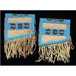 PAIR OF PLATEAU BEADED ANKLE CUFFS.