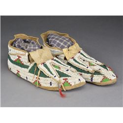 PAIR BEADED SIOUX MOCCASINS.