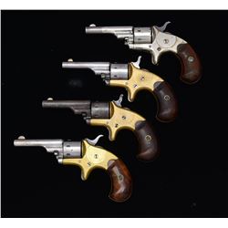 4 COLT OPEN TOP POCKET SA REVOLVERS.