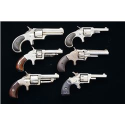 6 ANTIQUE AMERICAN SA REVOLVERS.