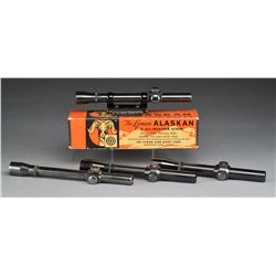 4 LYMAN 2 1/2X RIFLE SCOPES.