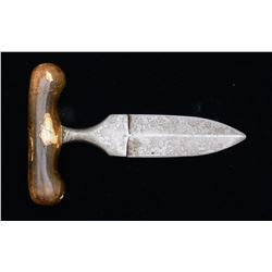 PUSH KNIFE WITH MASTADON IVORY GRIP.