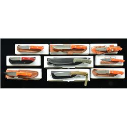 9 BARK RIVER KNIVES & 2 CONDOR KNIVES.
