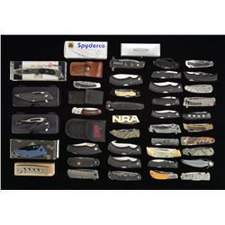 45 ASSORTED FOLDING KNIVES.