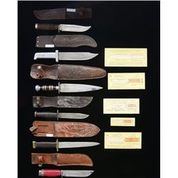 6 US WWII ERA FIGHTING KNIVES.