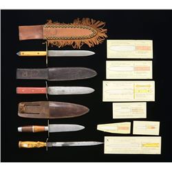 4 US WWII ERA FIGHTING KNIVES.