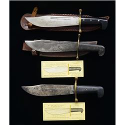 3 WWII V-44 SURVIVAL KNIVES.