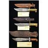 Image 2 : 3 WWII V-44 & V-44 STYLE SURVIVAL KNIVES.