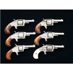 6 IVER JOHNSON ANTIQUE SA REVOLVERS.