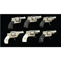 6 KOLB HAMMERLESS REVOLVERS.