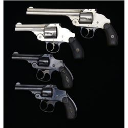 4 AMERICAN HAMMERLESS DA REVOLVERS.
