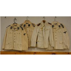 4 REPRODUCTION WWII GERMAN UNIFORMS.