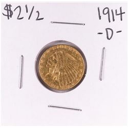 1914-D $2 1/2 Indian Head Quarter Eagle Gold Coin