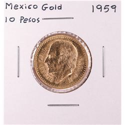 1959 Mexico 10 Pesos Gold Coin