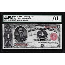 1891 $1 Treasury Note Fr.352 PMG Choice Uncirculated 64EPQ