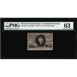 1863 50 Cent Second Issue Fractional Note Fr.1321 PMG Choice Uncirculated 63