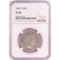 1907-S Barber Half Dollar Coin NGC VF30