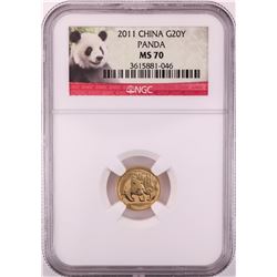 2011 China 20 Yuan Panda Gold Coin NGC MS70