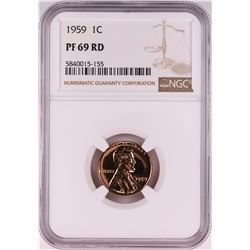1959 Proof Lincoln Memorial Cent Coin NGC PF69RD