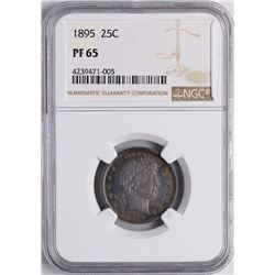 1895 Proof Barber Quarter Coin NGC PF65