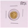 Image 1 : 1851 Type 1 $1 Liberty Head Gold Dollar Coin