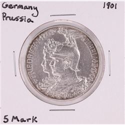 1901 Germany Prussia 5 Mark Silver Coin